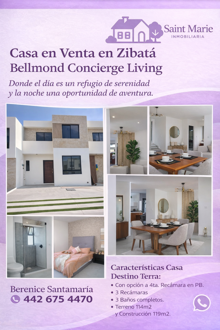 Casas en Venta Desarrollo Bellmond Destino Terra Saint Marie Inmobiliaria Flyer