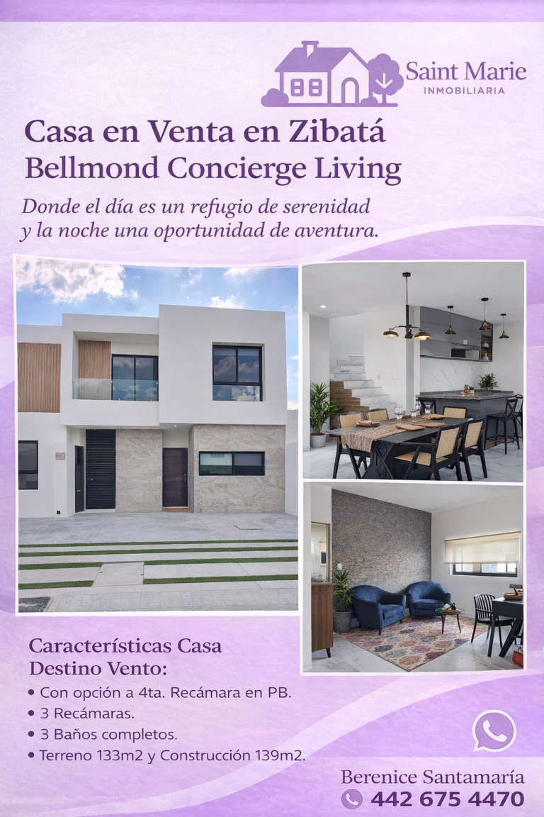Casas en Venta Desarrollo Bellmond Destino Vento Saint Marie Inmobiliaria Flyer