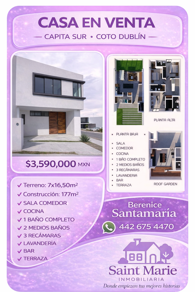 Venta Casas Capital Sur Coto Dublin Saint Marie Inmobiliaria Flyer Coto Dublin 2