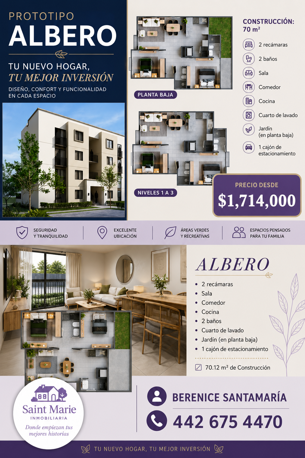 Departamento Modelo Albero en Capital Sur El Marqués Querétaro