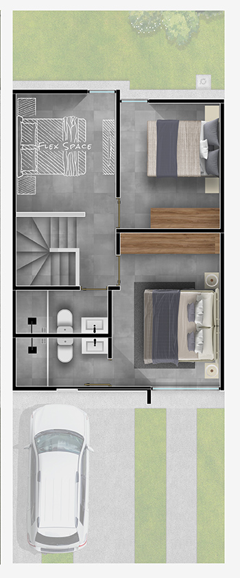 Planta alta de la casa Modelo 105 I