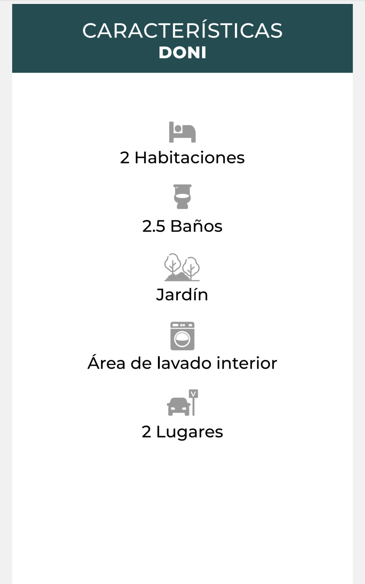 Características de la Casa Modelo Doni
