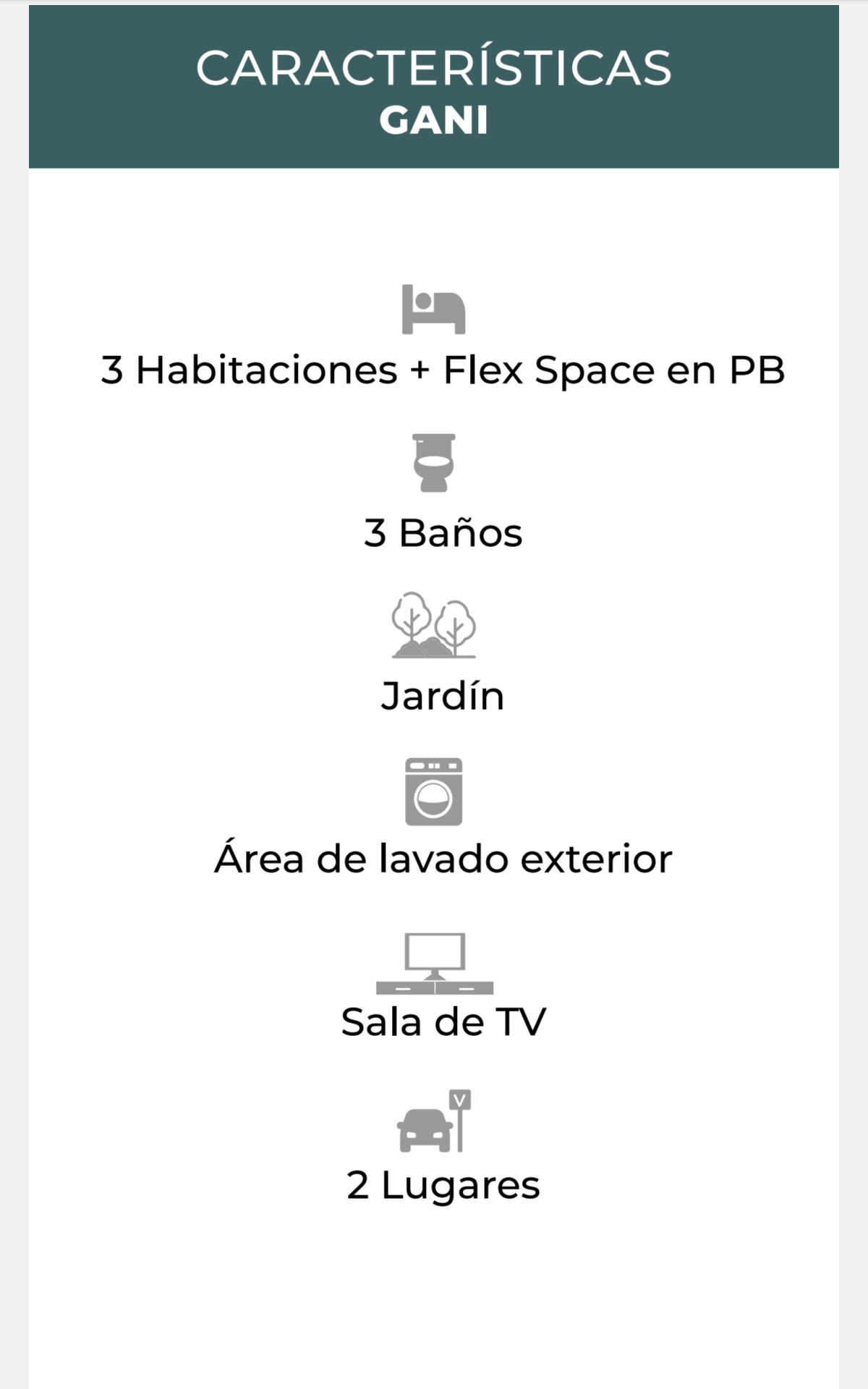 Características de la Casa Modelo Gani