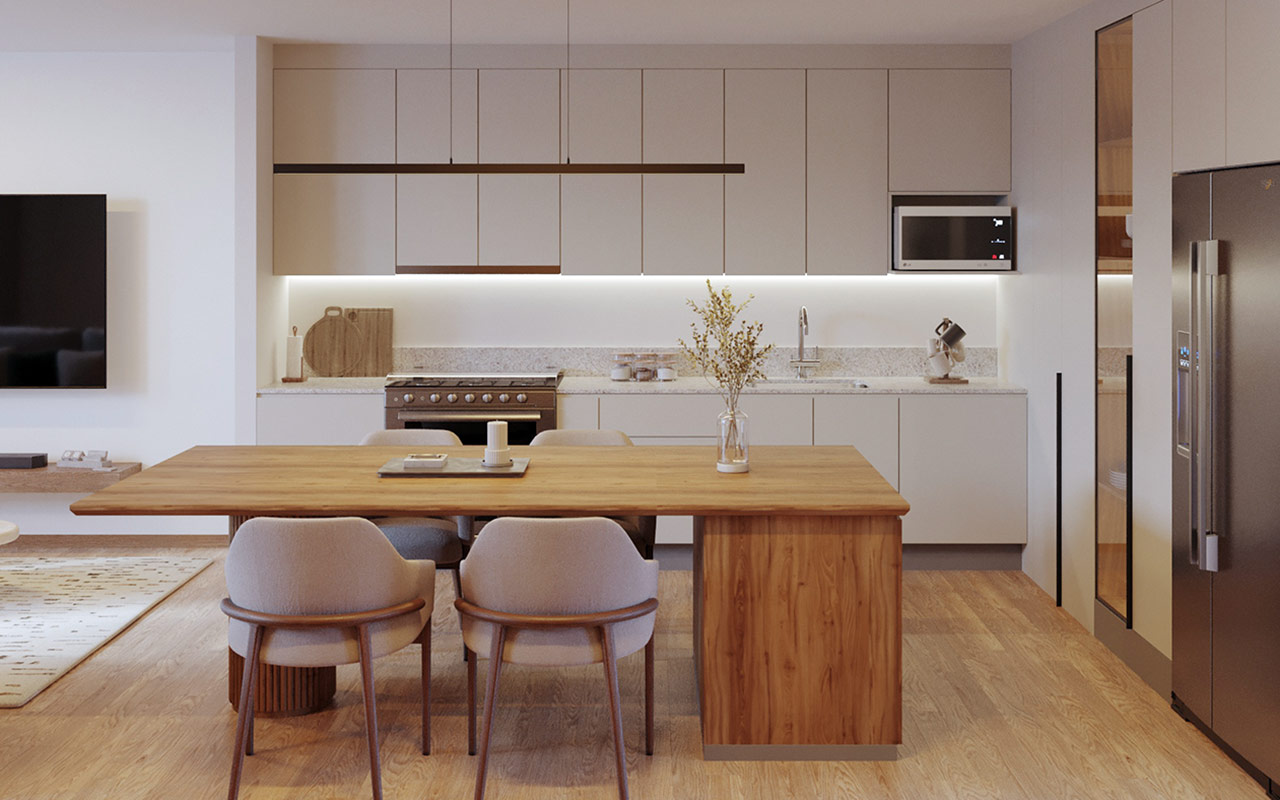 Cocina del Departamento Modelo 6M en Nuva