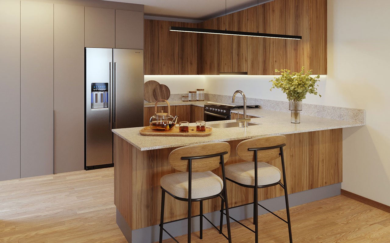 Cocina del Modelo D95 en Nuva