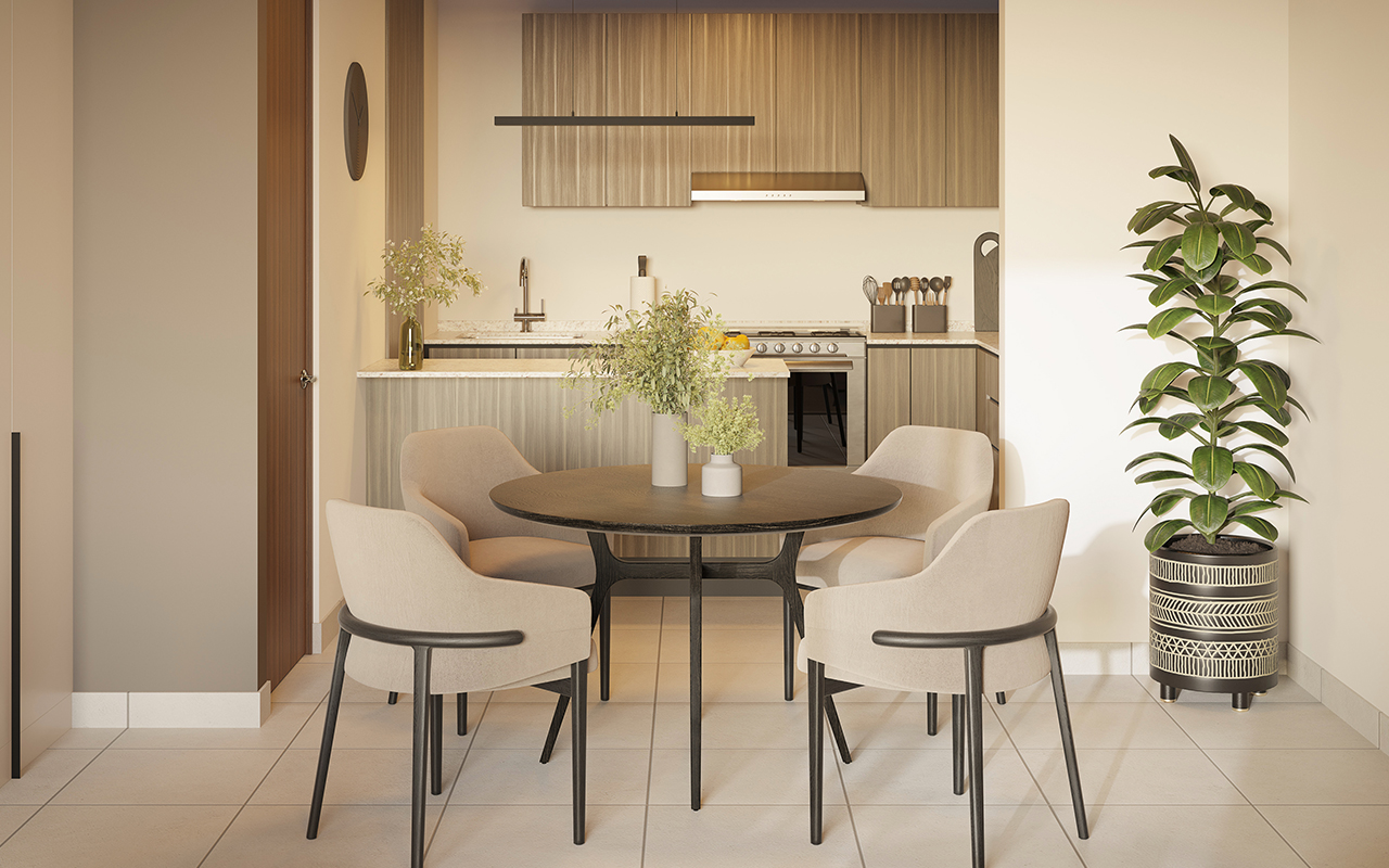 Comedor y cocina del Living Unit Coveta A