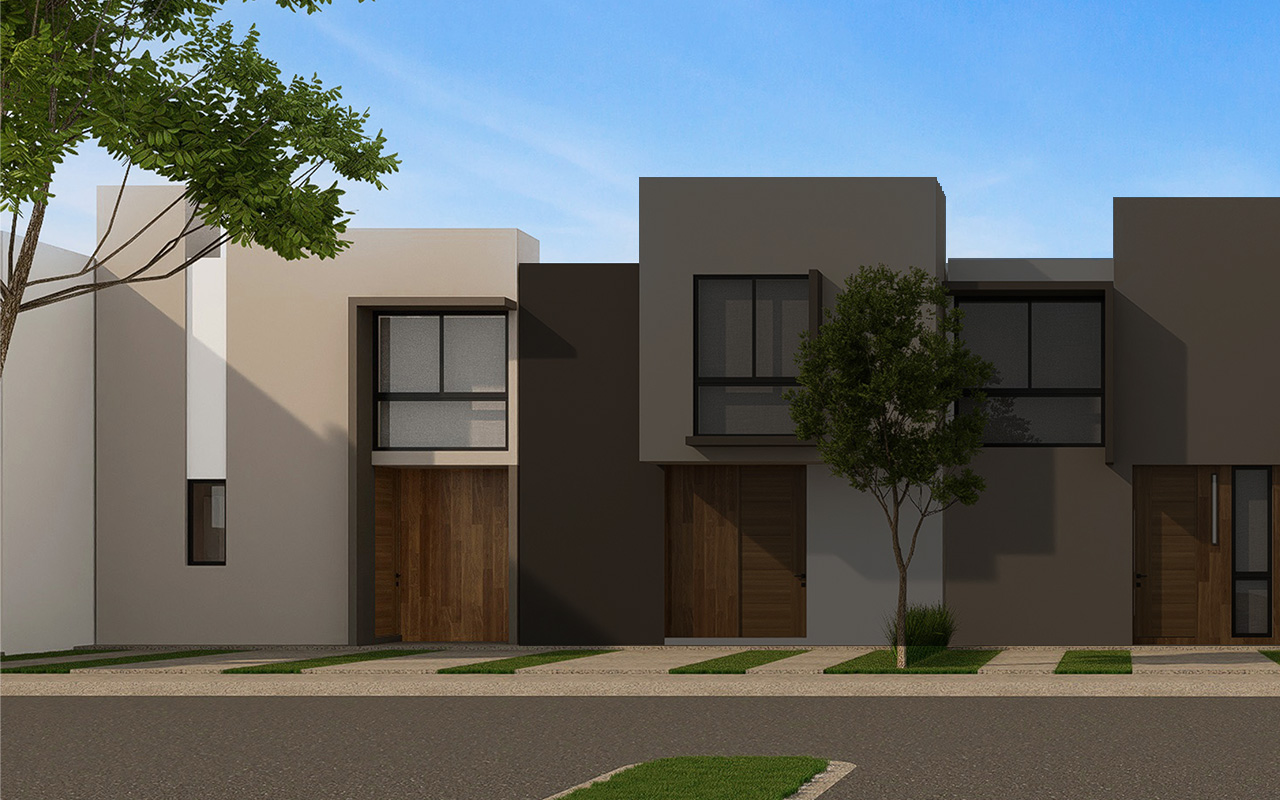 Fachada de la Casa Modelo 105 I en Aurora, Zákia