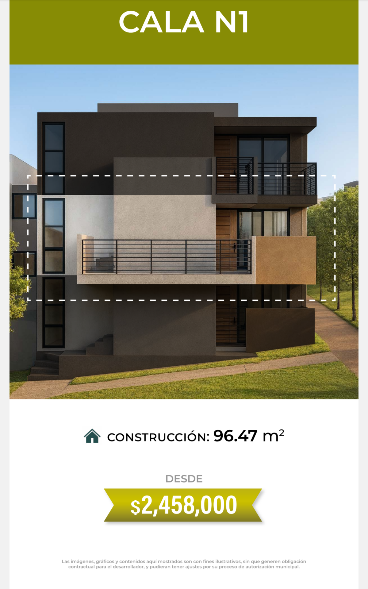 Fachada del Departamento Cala N1 en Jardana