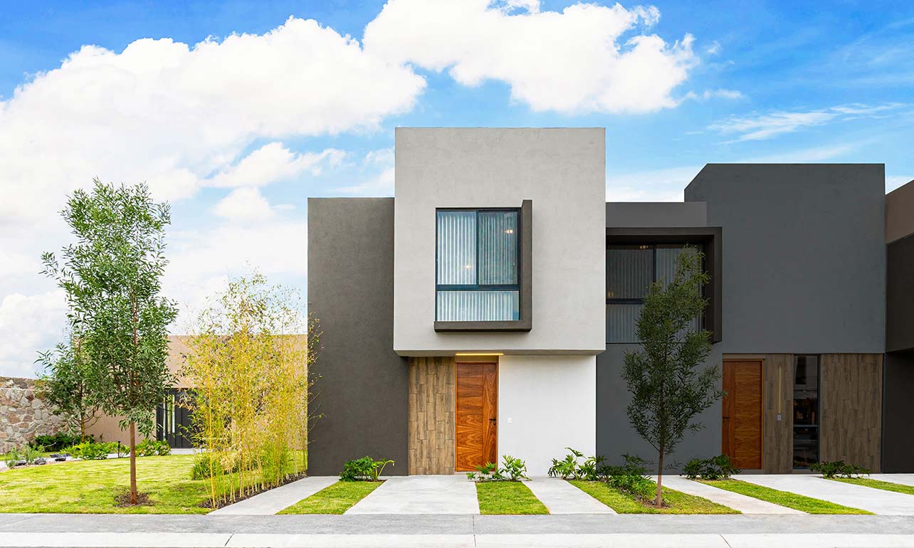 Fachada de la casa Modelo 115 en Aurora, Zákia