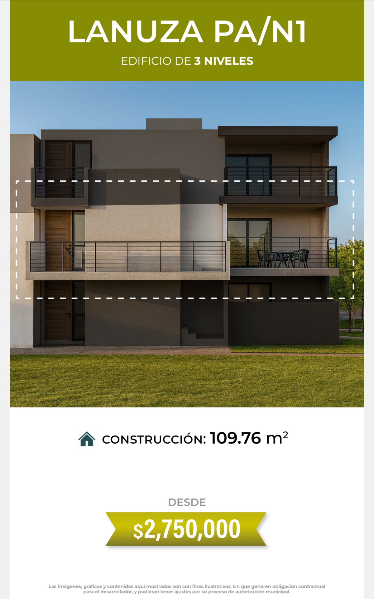 Fachada del Departamento Lanuza N1 en Jardana