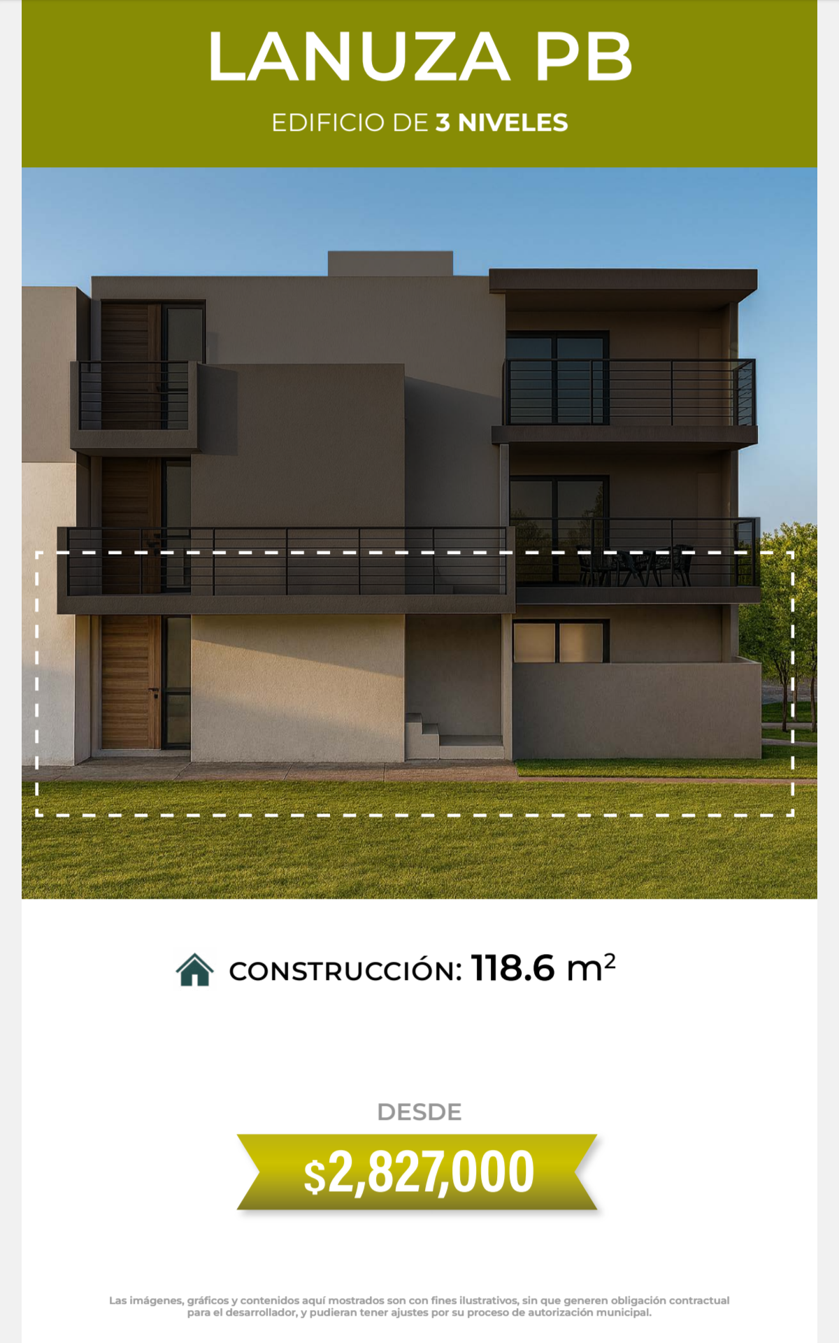 Fachada del Departamento Lanuza PB en Jardana
