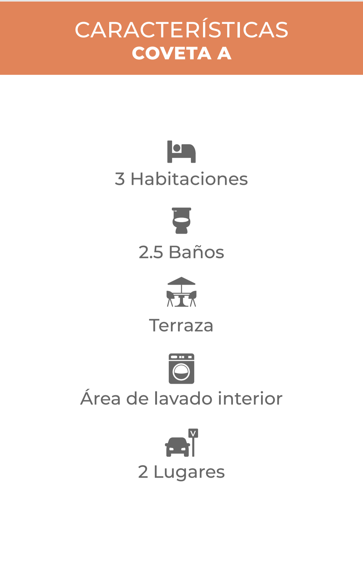 Características del Living Unit Coveta A