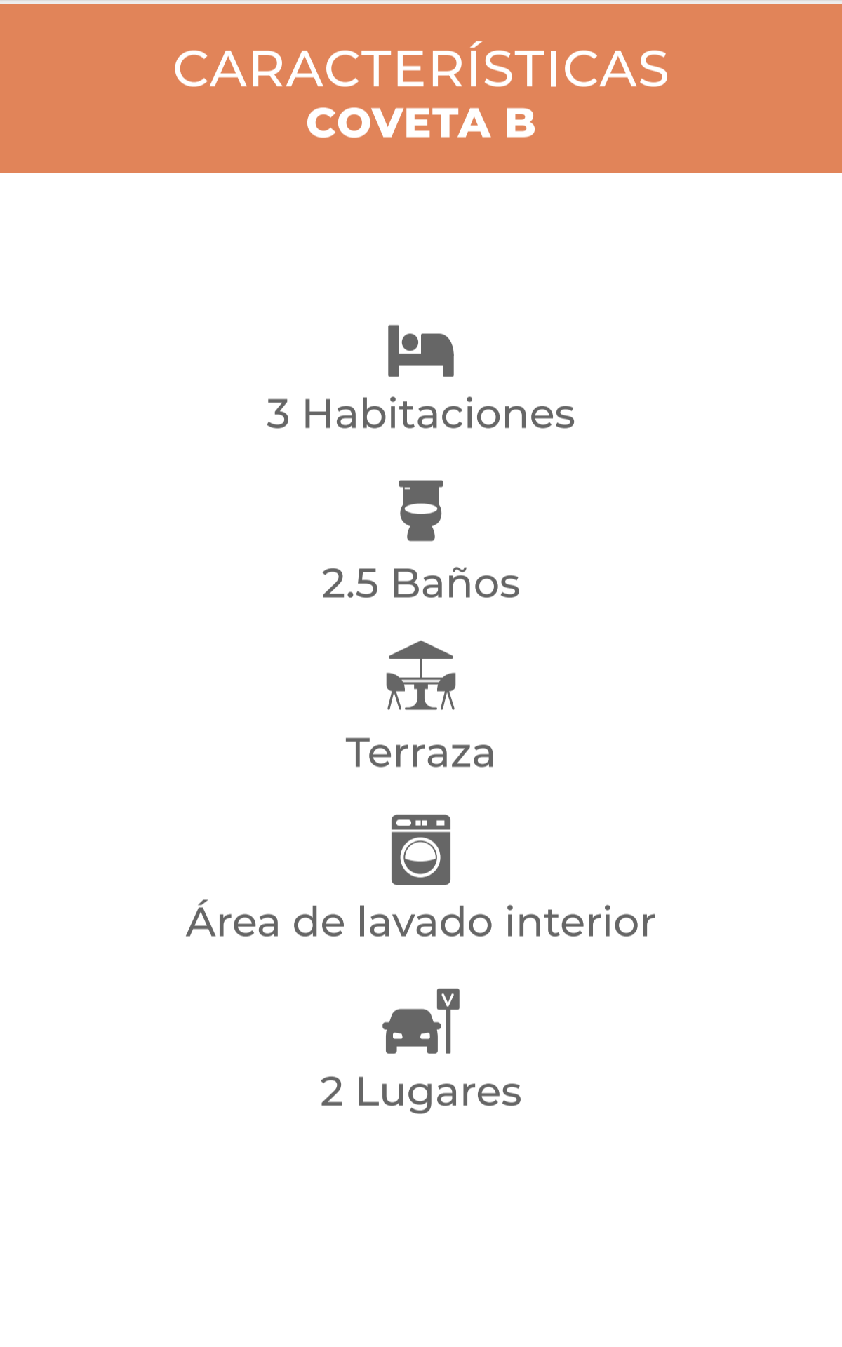 Características del Living Unit Coveta B