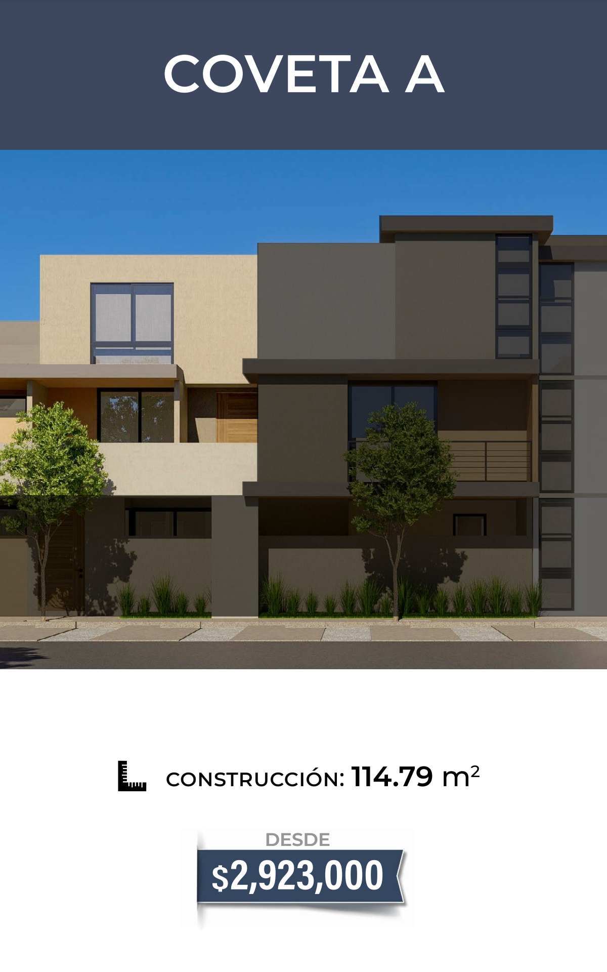 Fachada del Living Unit Coveta A