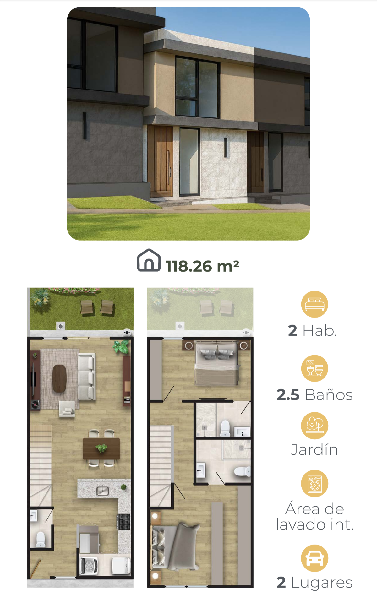 Plano del Departamento Modelo 5M en Nuva