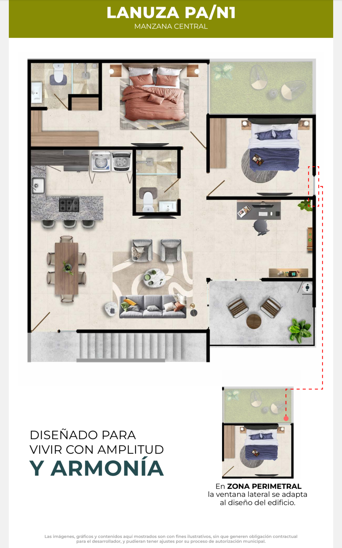 Plano del Departamento Lanuza N1 en Jardana