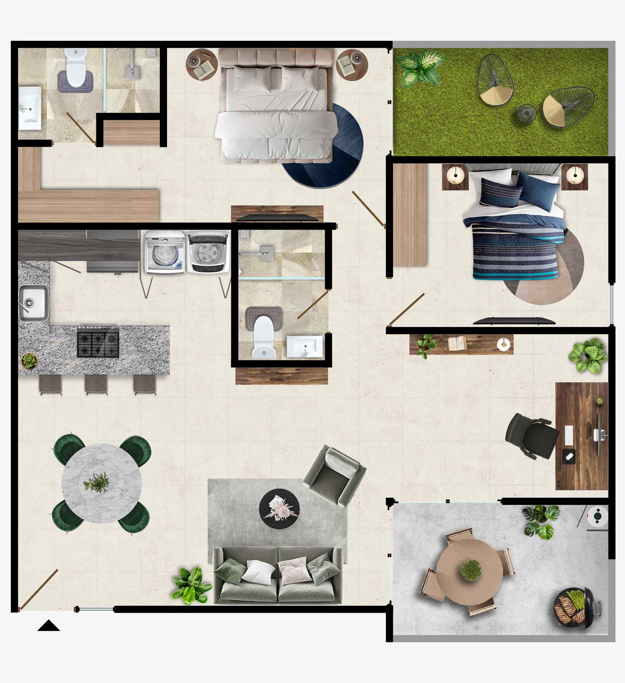 Plano de manzana central de Jardana