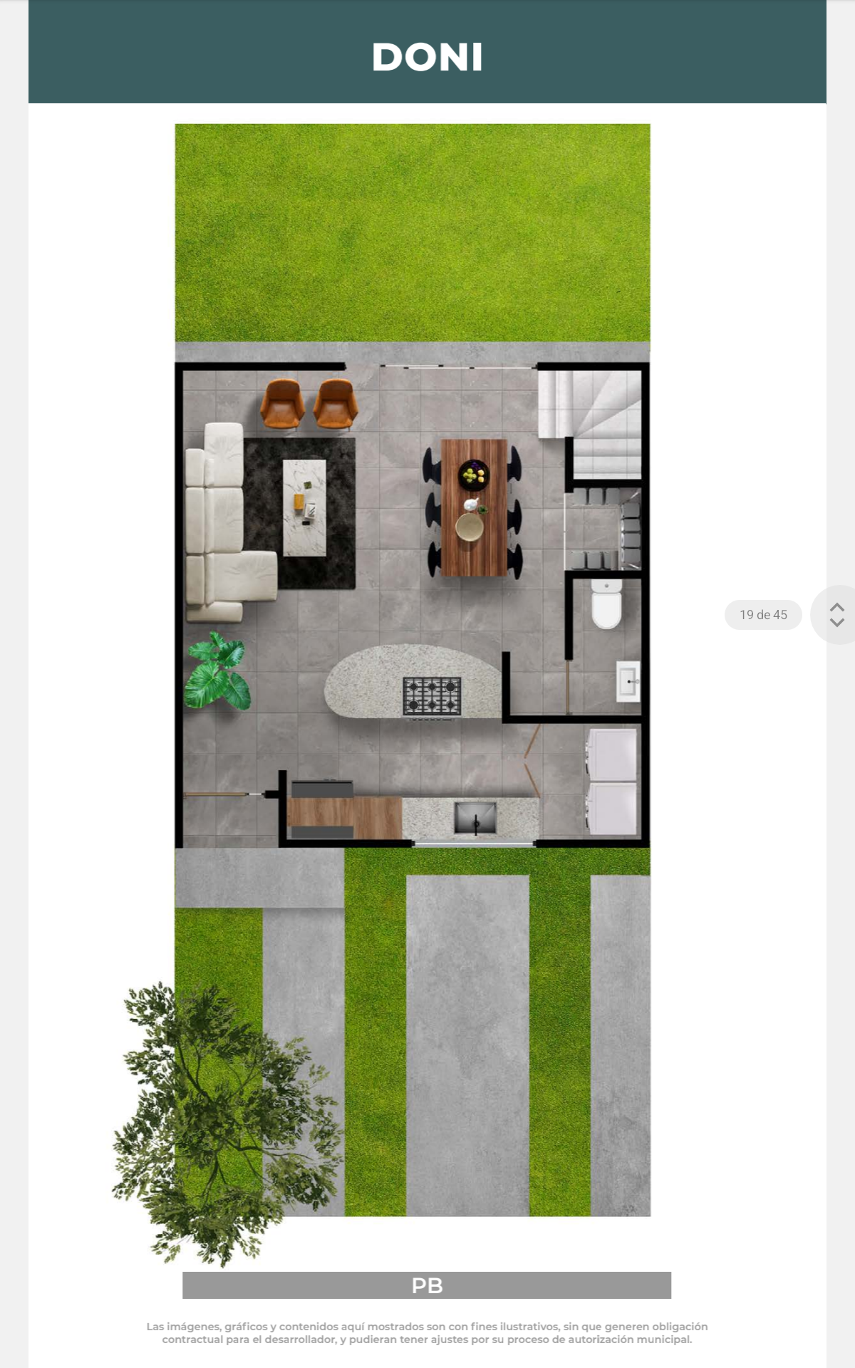 Plano de planta baja Casa Modelo Doni