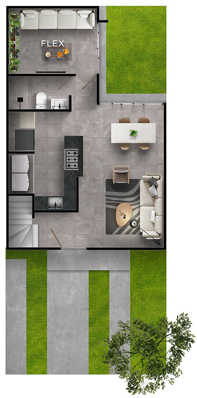 Plano de planta baja Casa Modelo Gani