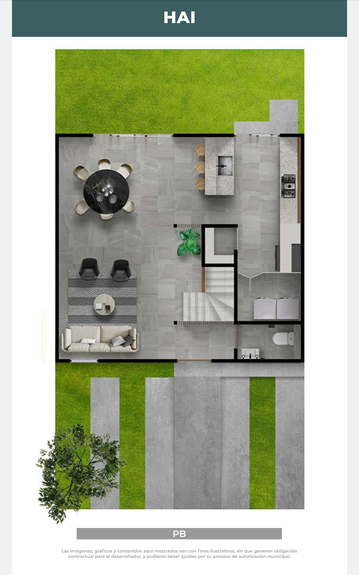 Plano de planta baja Casa Hai
