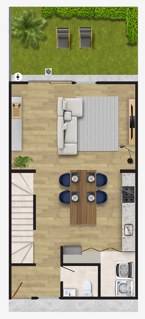 Plano de planta baja del Departamento Modelo 6M