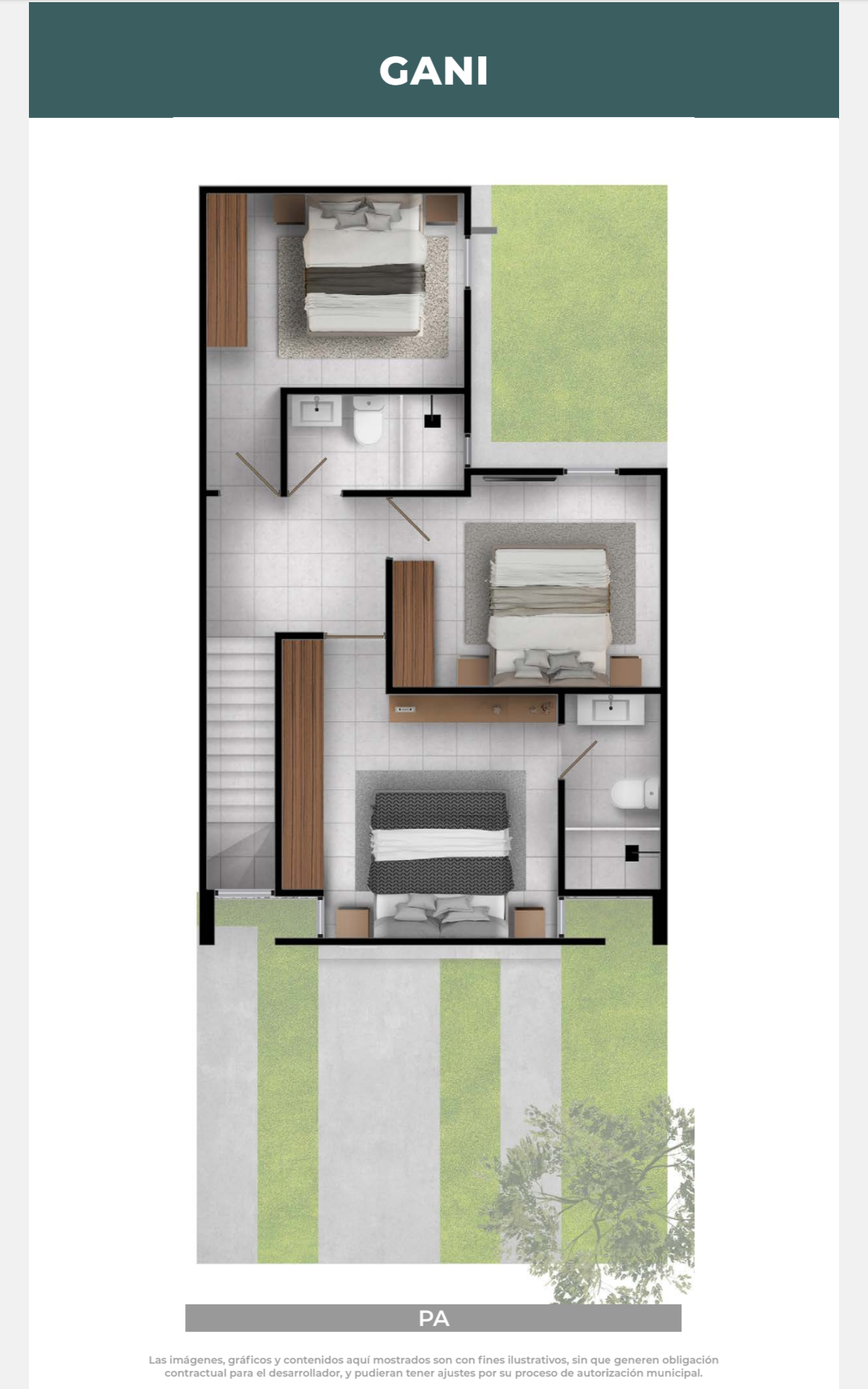 Planta alta Casa Modelo Gani