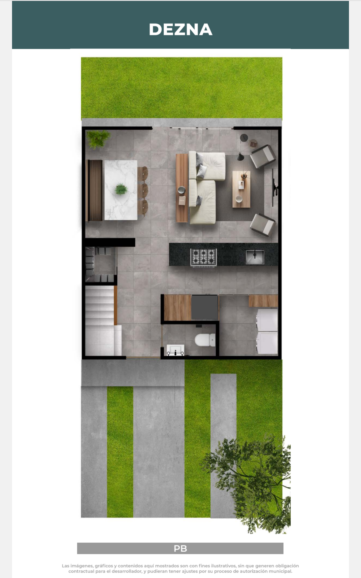 Plano de planta baja Casa Modelo Dezna