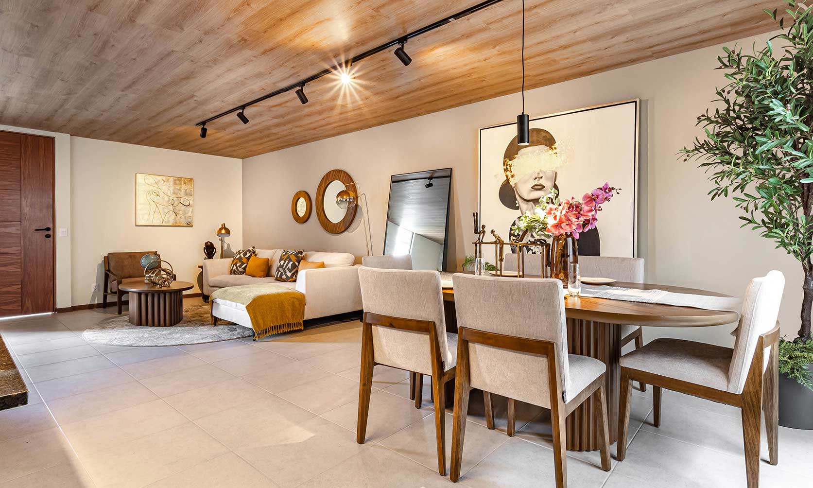 Sala comedor de la casa Modelo 105 D