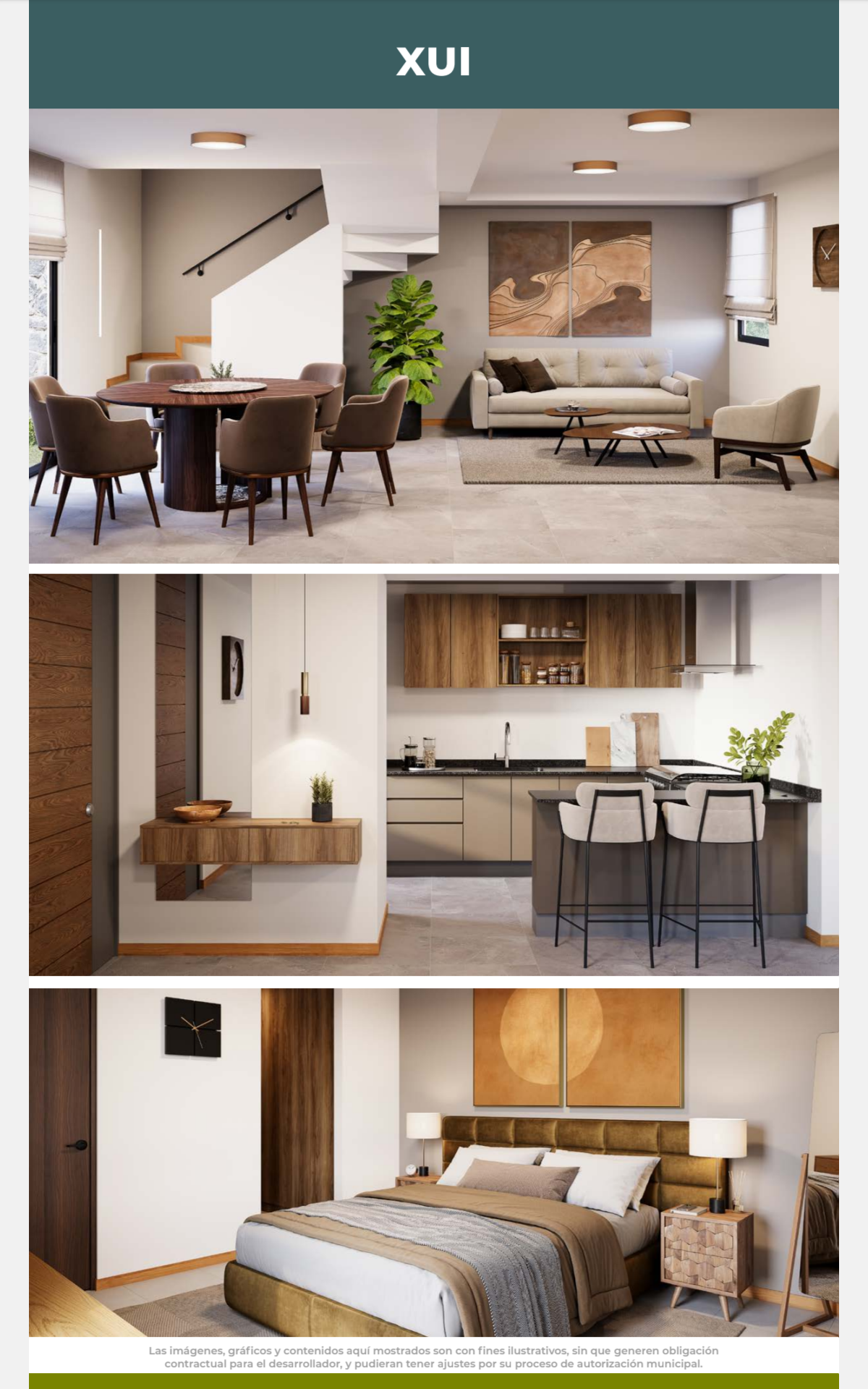 Sala comedor cocina y flex space Casa Xui