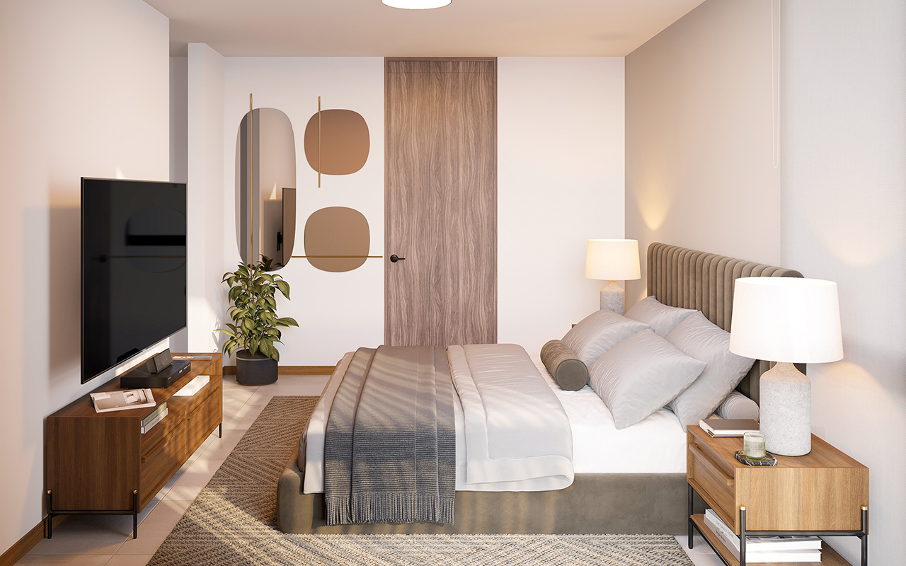 Recámara principal de la casa Modelo 125 C