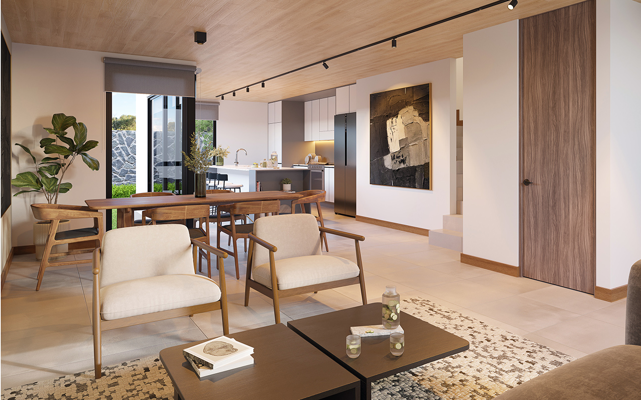 Sala comedor de la casa Modelo 125 C
